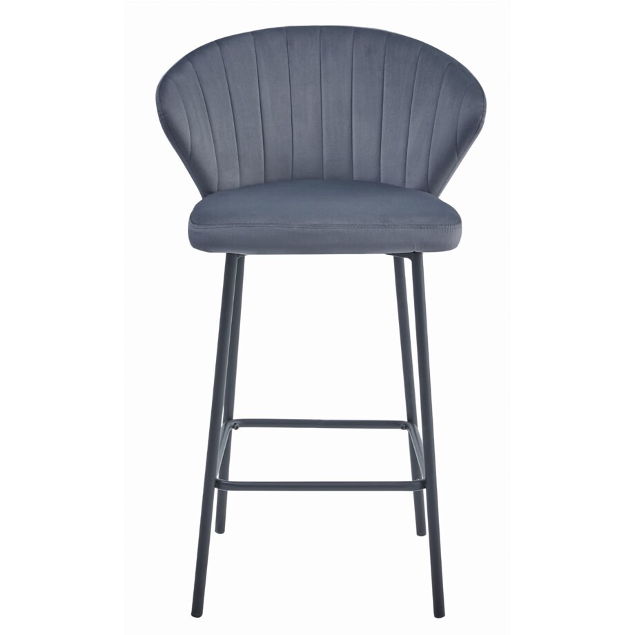 Hoker Do Jadalni Kuchni Baru Wysoki Gatta - Ciemny Szary Aksamit / Nogi Czarne