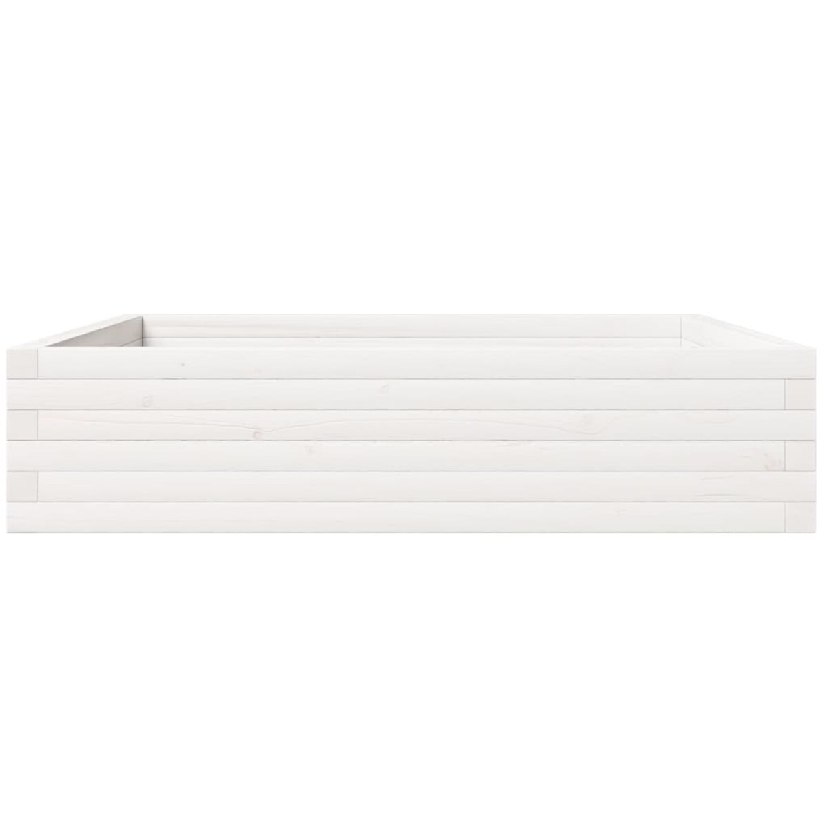 vidaXL Donica ogrodowa, biała, 100x100x23 cm, lite drewno sosnowe