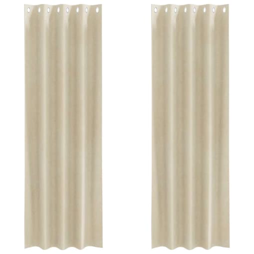 vidaXL Zasłony z zasłonami 2 pcs Kremowy 140 x 245 cm Aksamit