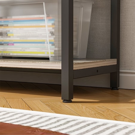 Regał stojący industrialny otwarty na książki 8 półek metalowa rama 132 cm