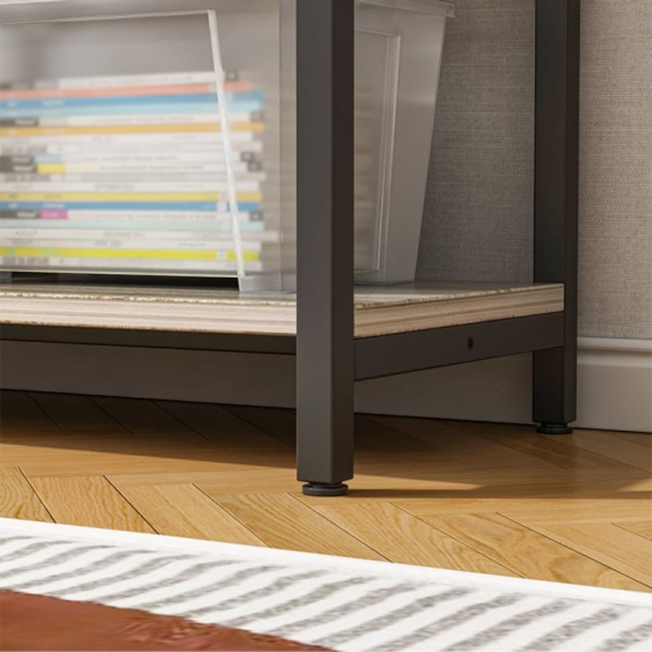 Regał stojący industrialny otwarty na książki 8 półek metalowa rama 132 cm