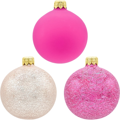 Bombka choinkowa: Bombki okrągłe zestaw różowo-złoty