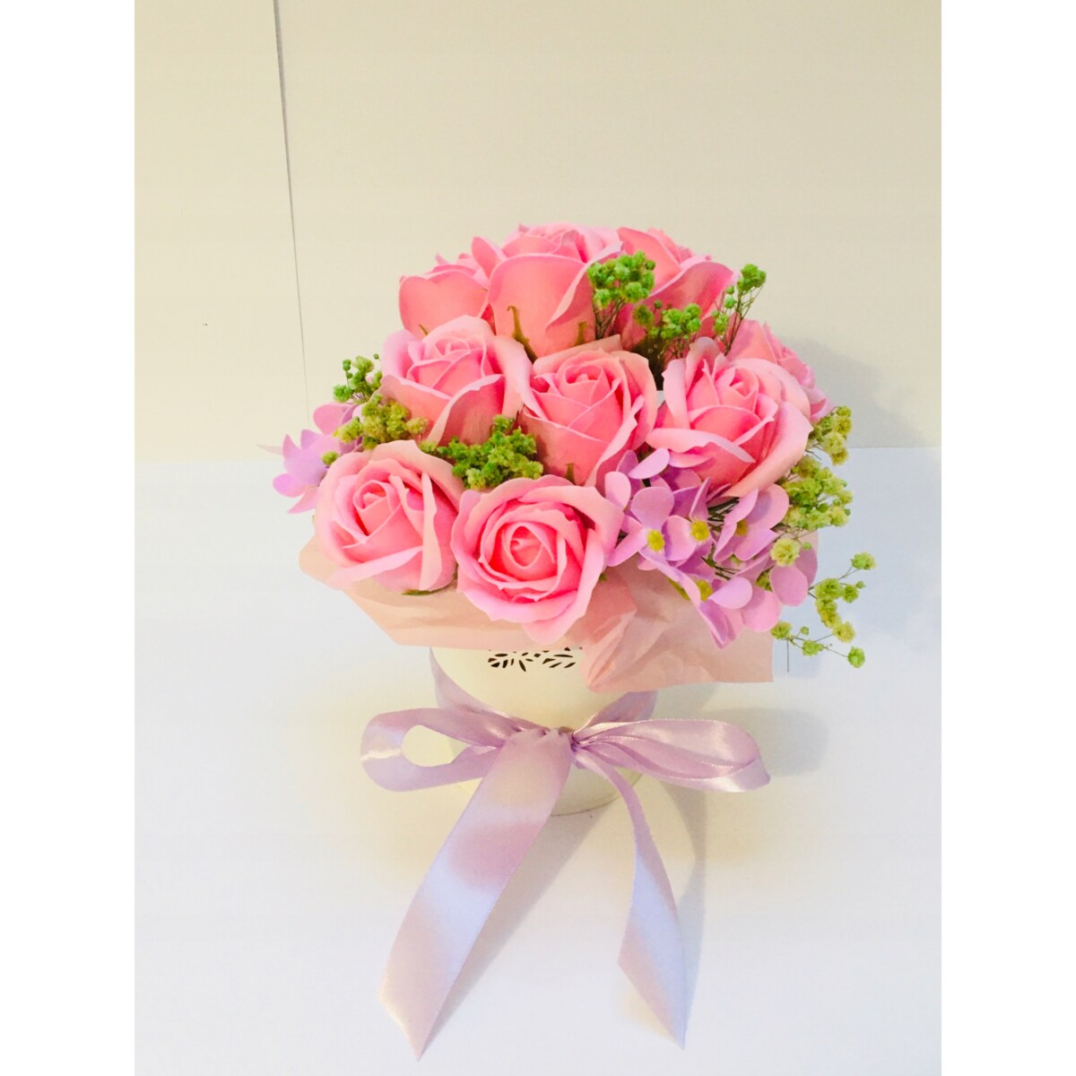 BUKIET KWIATY MYDLANE pachnące na prezent upominek urodziny imieniny róże