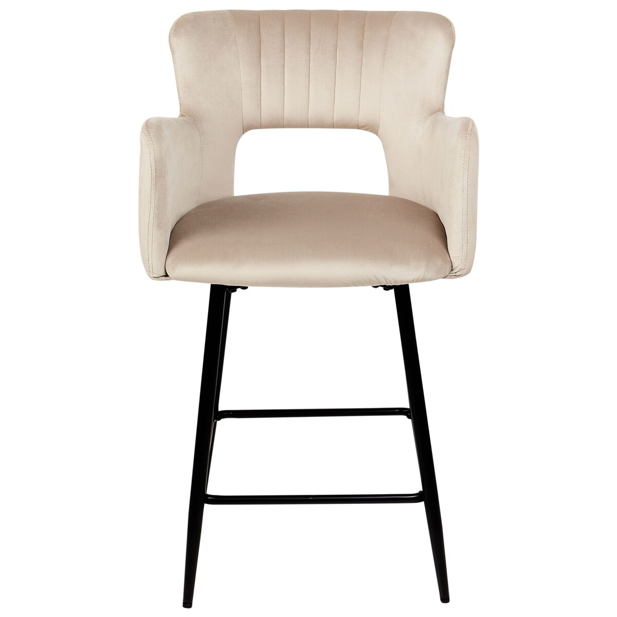 Zestaw 2 krzeseł barowych SANILAC Welur Beżowoszary