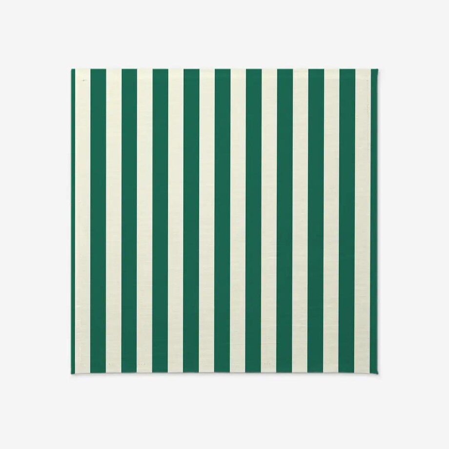 Obrus świąteczny - klasyczne zielone pasy - 100x100
