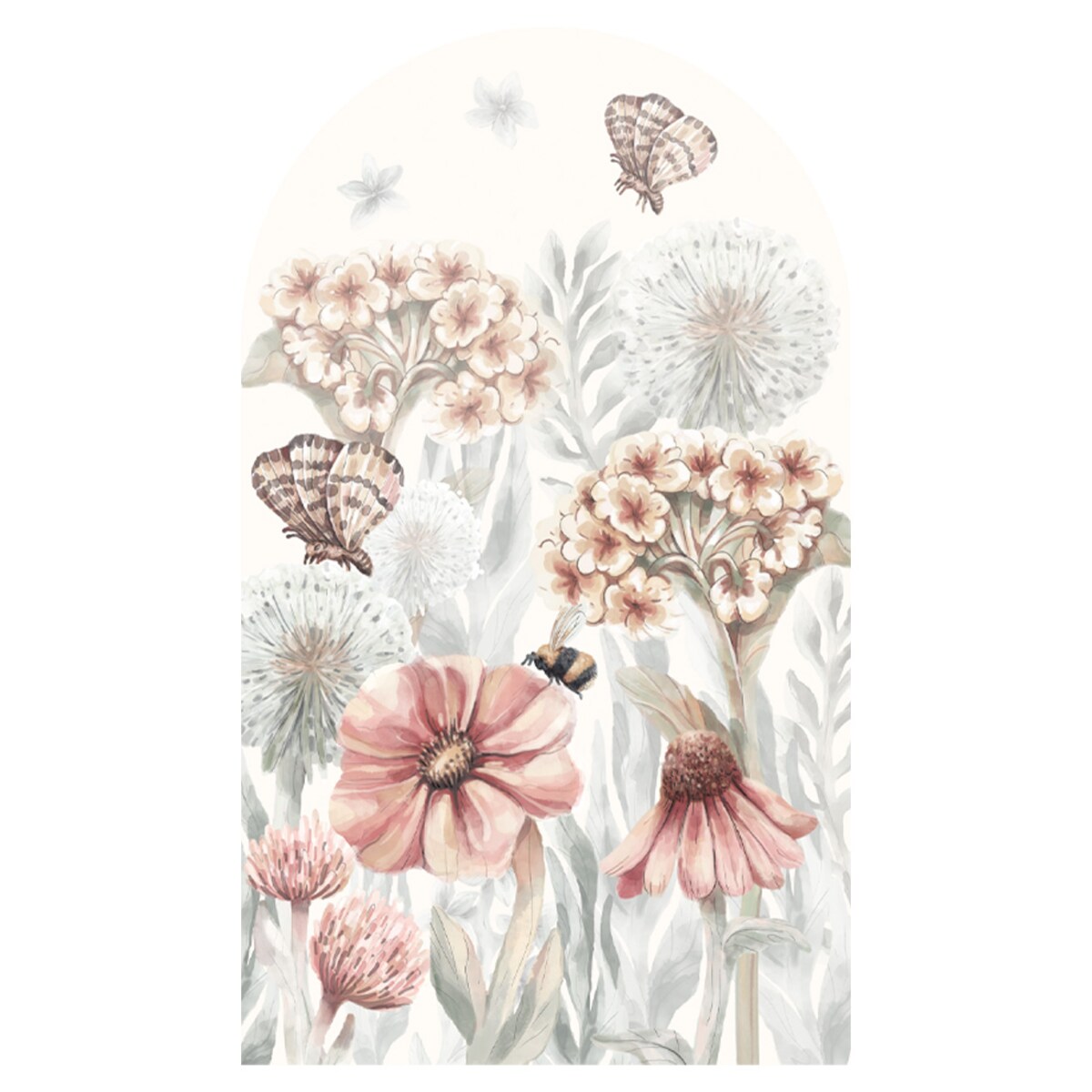 Naklejka na ścianę łuk Polne kwiaty XXL