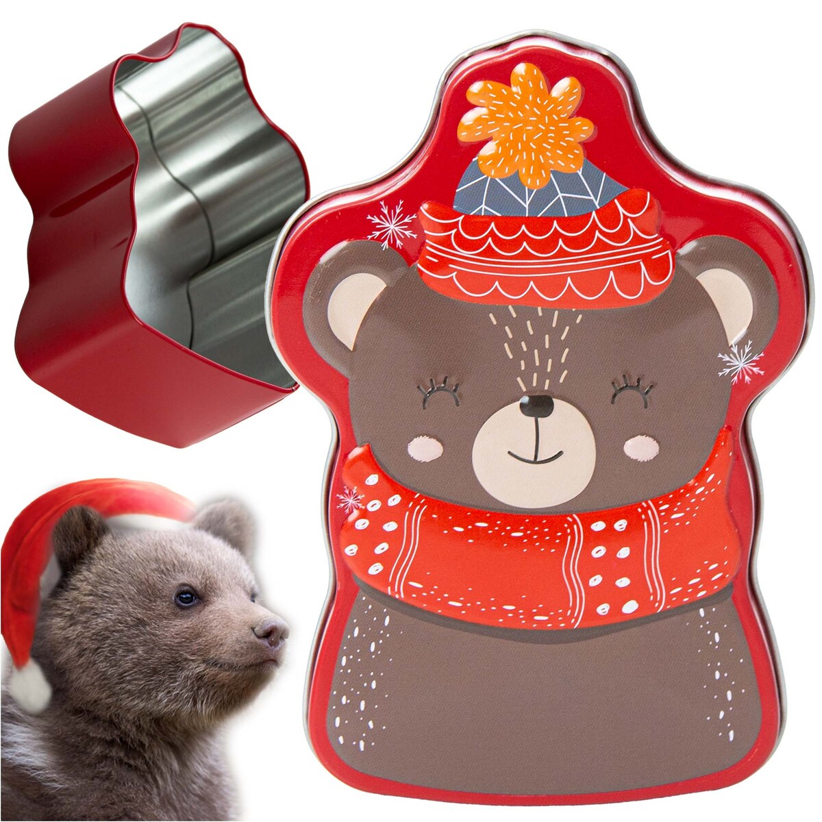 Puszka Na Pierniki Ciastka Herbatę Świąteczna Boże Narodzenie 9X13 Cm Miś