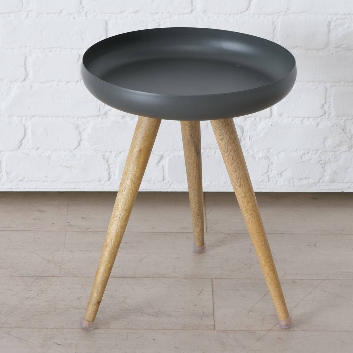 Stolik pomocniczy Masdour, 3 sztuki, drewniane nóżki