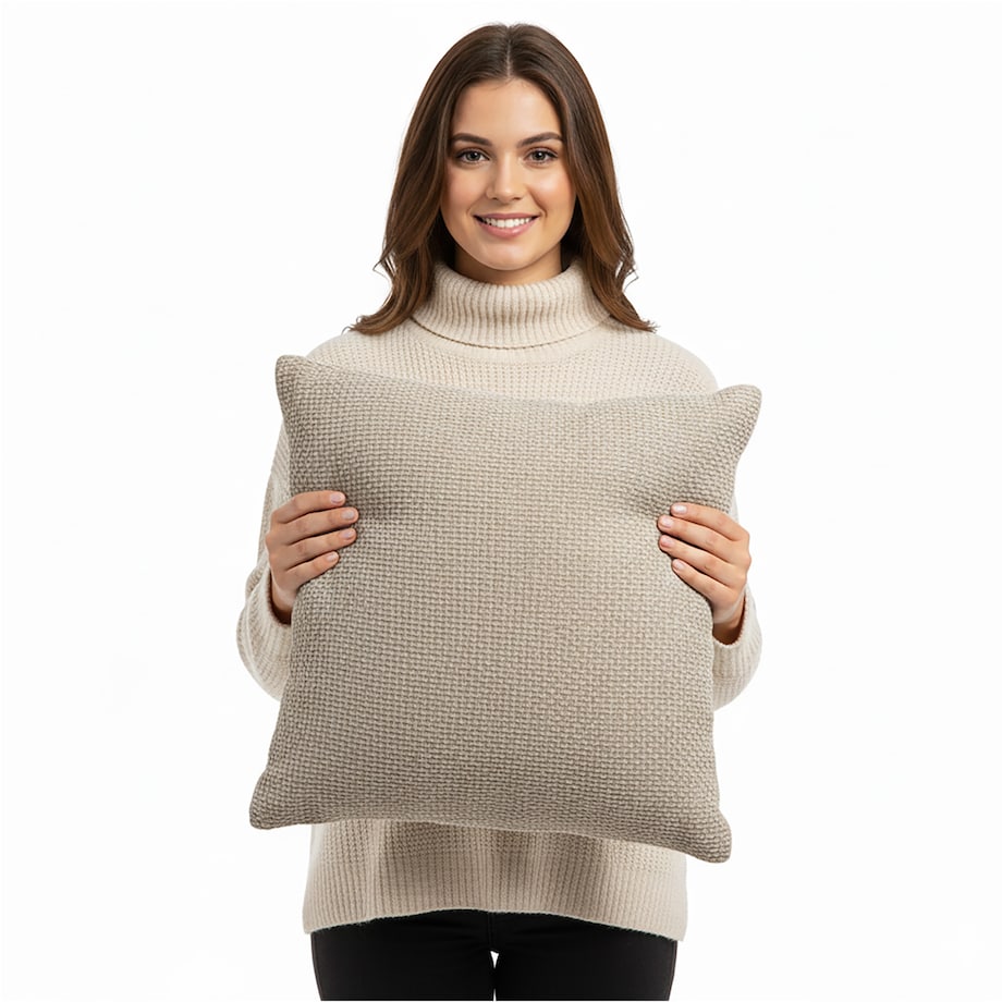 Poduszka Z Wkładem Ozdobna Jesienna Dekoracyjna 45X45 Cm Beżowa