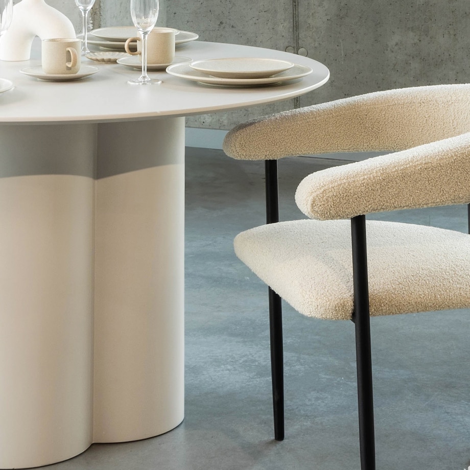 Stół do jadalni szarobeżowy Adagy 120 cm