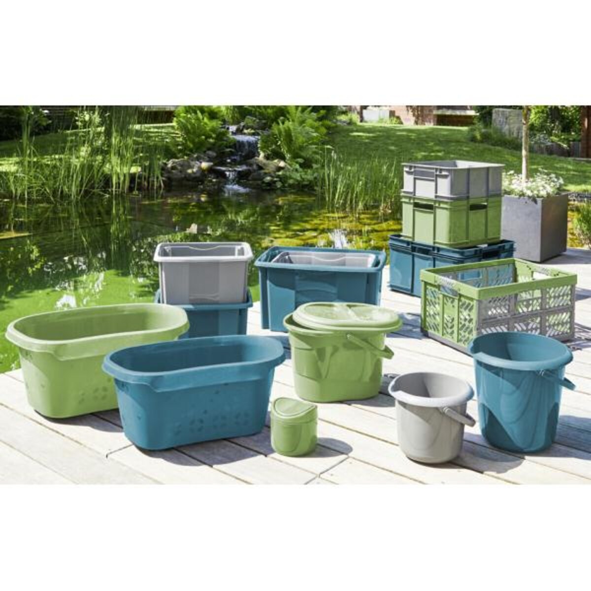 Wiadro 5l z wylewką. ECO szary, d24x20cm, tworzywo sztuczne