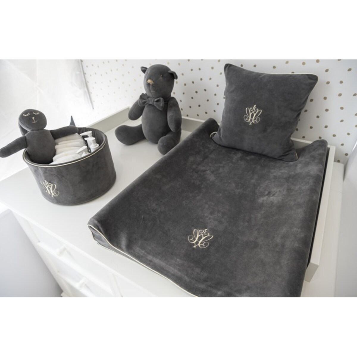 Przewijak welurowy Anthracite Gloss