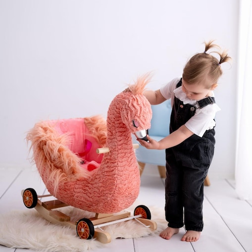 Bujak Flaming  |2w1! Bujak i jeździk | Zabawka dla dzieci | Prezent | Chodzik | Bujak | 12 m +  |  Interaktywna zabawka  | Pierwsze urodziny  | Roczek | Flaming  |  Happy Hippo
