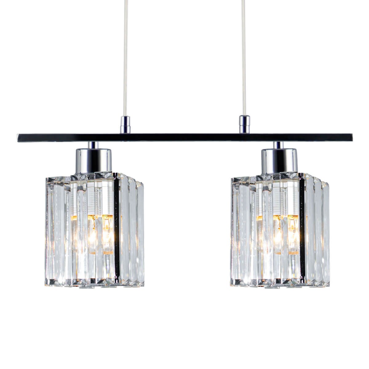 Wisząca lampa glamour 6791/2 8C crystals do kuchni chrom
