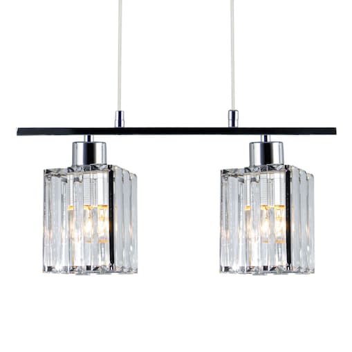 Wisząca lampa glamour 6791/2 8C crystals do kuchni chrom