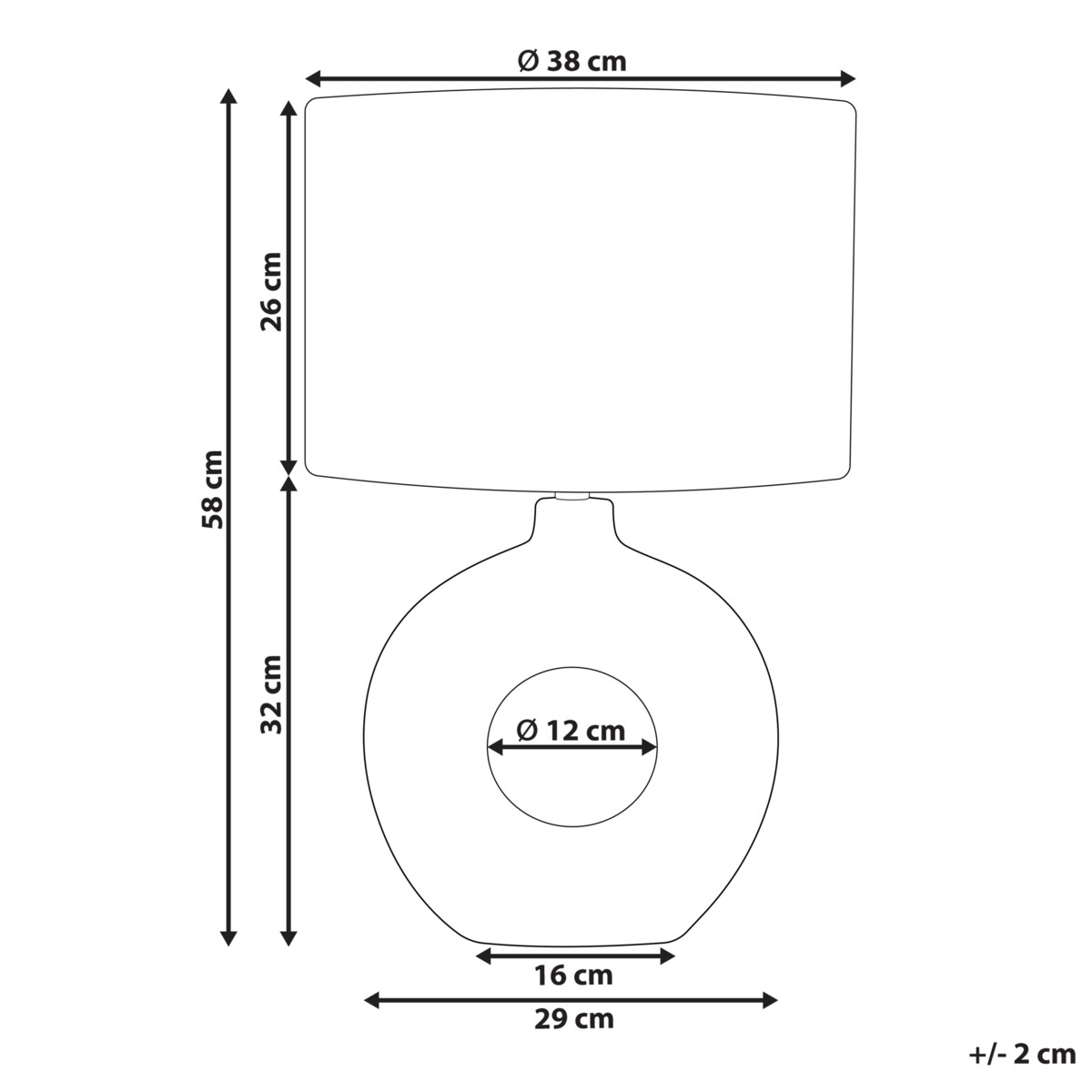 Lampa stołowa VENTA Ceramika Biały