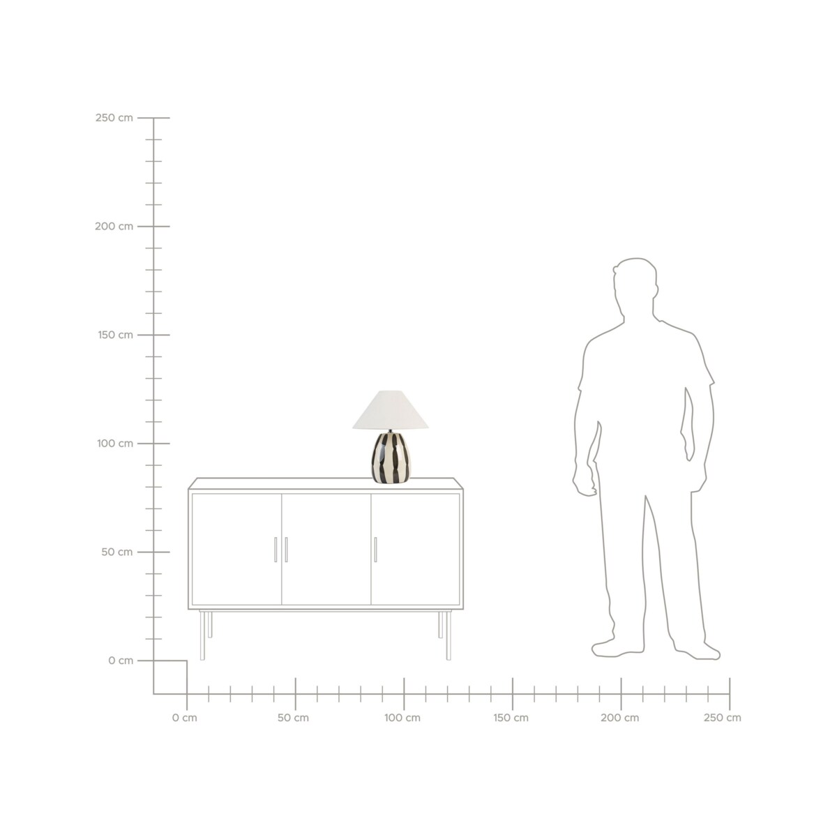 Lampa stołowa ceramiczna beżowo-czarna LUCHETTI