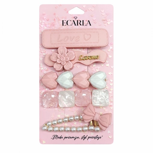 Zestaw pakiet 5w1 spinek wsuwek do włosów, dziecięcych PINK SP451