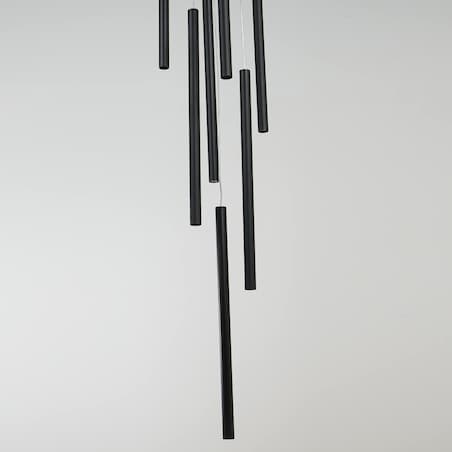 Czarna lampa wisząca Lungo metalowe tuby nad stół do salonu