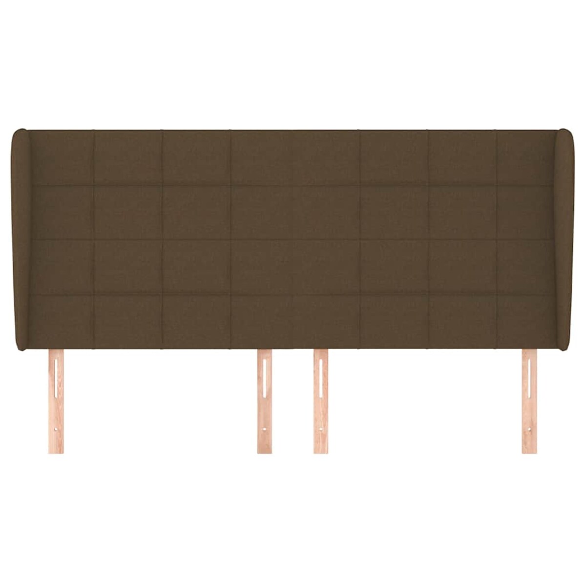 vidaXL Zagłówek uszak, ciemnobrązowy, 183x23x118/128 cm, tkanina