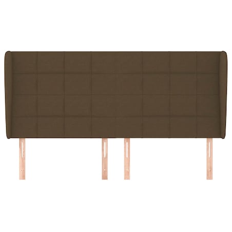 vidaXL Zagłówek uszak, ciemnobrązowy, 183x23x118/128 cm, tkanina