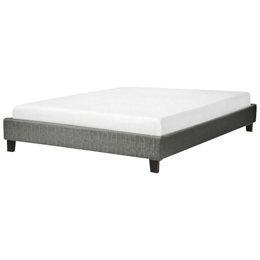 Łóżko tapicerowane bez zagłówka 140 x 200 cm szare ROANNE