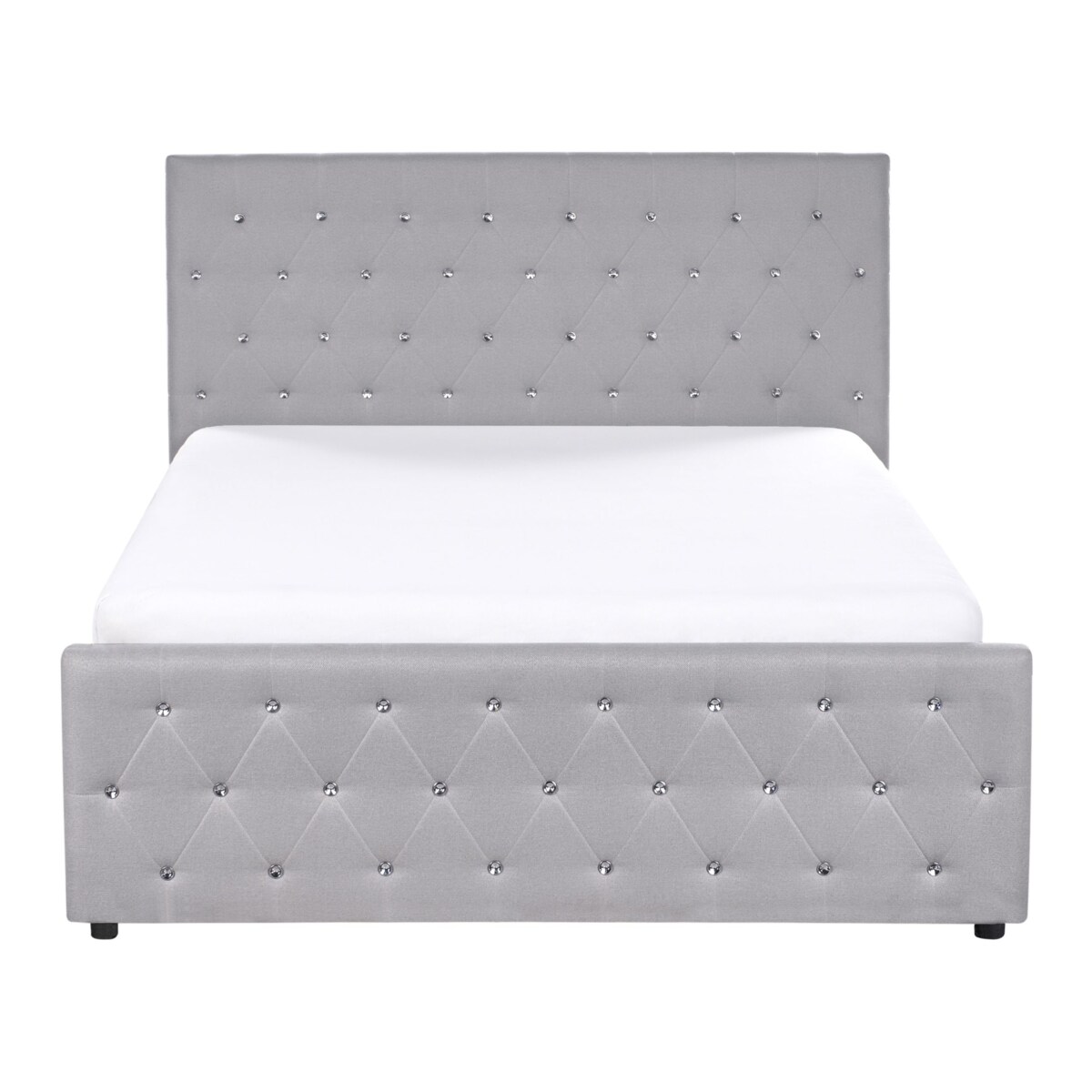 Łóżko z pojemnikiem AMIENS 140 x 200 cm Jasnoszary