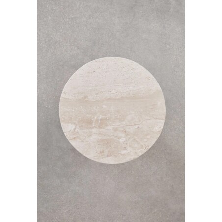 Okrągły stolik pomocniczy Ø30 cm z marmuru Graham kremowo-beżowy