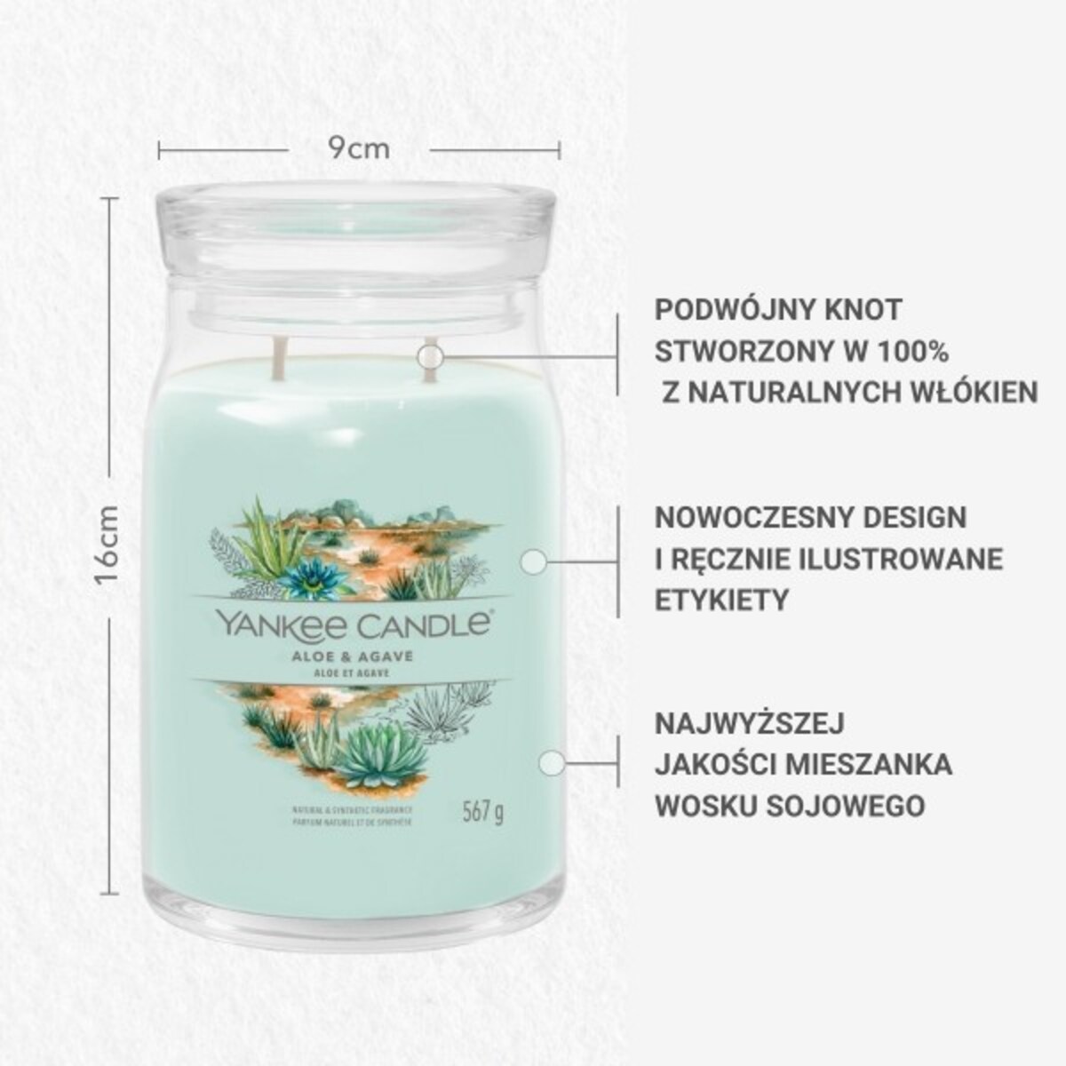 YC SIGNATURE – Świeca duża ALOE & AGAVE