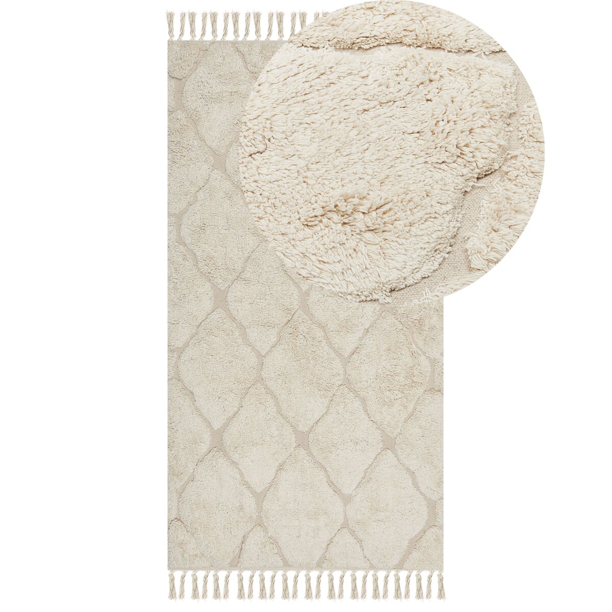 Dywan SILCHAR Beżowy 80 x 150 cm Bawełna