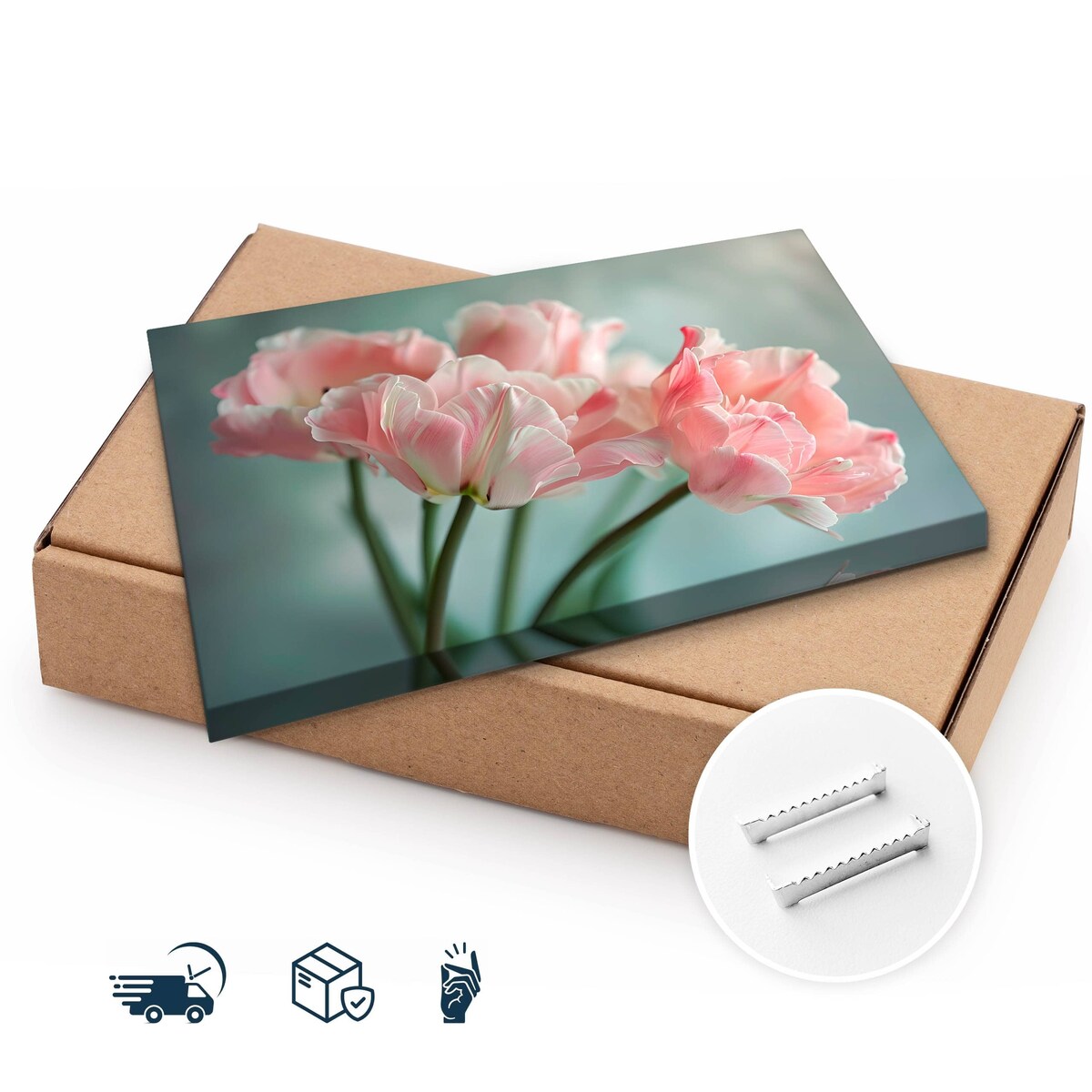 Obraz Canvas Do Salonu Jadalni Różowe Tulipany Kwiaty Natura Rośliny 120x80cm