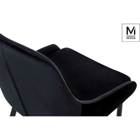 MODESTO krzesło CLOVER czarne - welur, metal