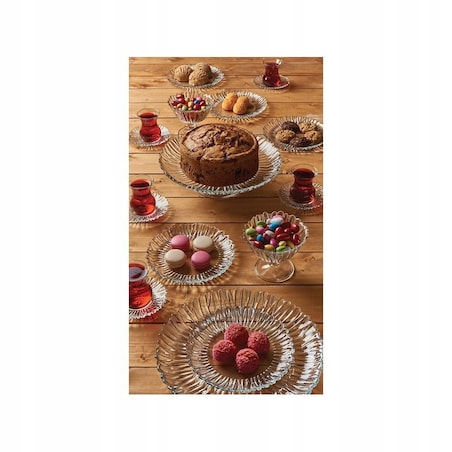6x TALERZYKI DESEROWE AURORA 20 cm pasabahce OZDOBNE na ciasto desery szkło