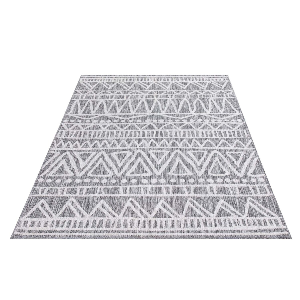 Dywan na zewnątrz i do wnętrz boho Sunny 4760 Szary Krem 60x110