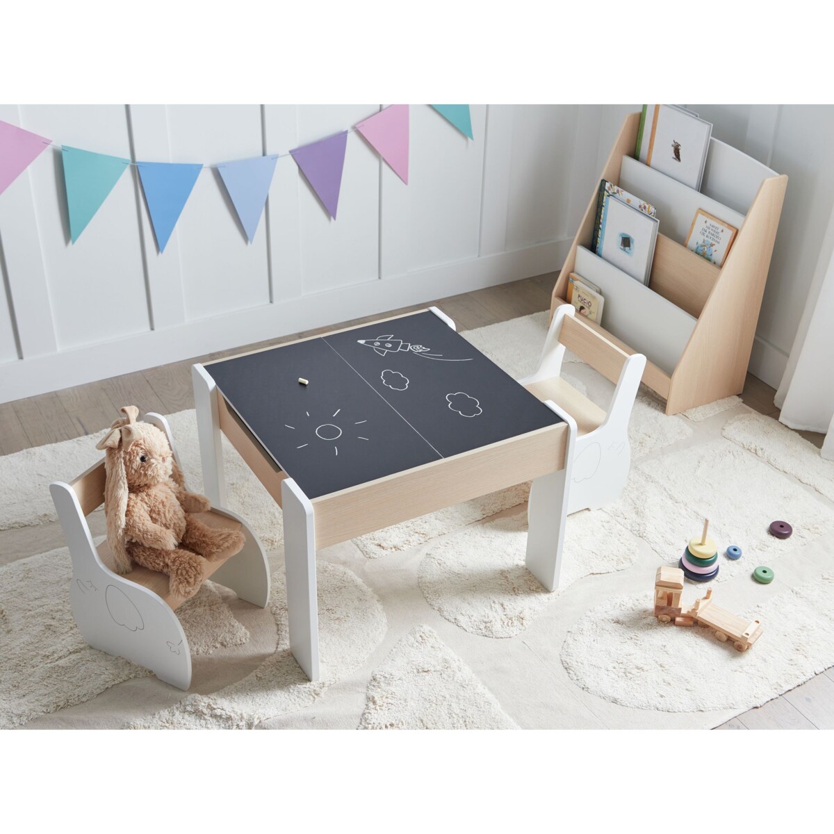 Stół z krzesłami dla dzieci LOYD Biały