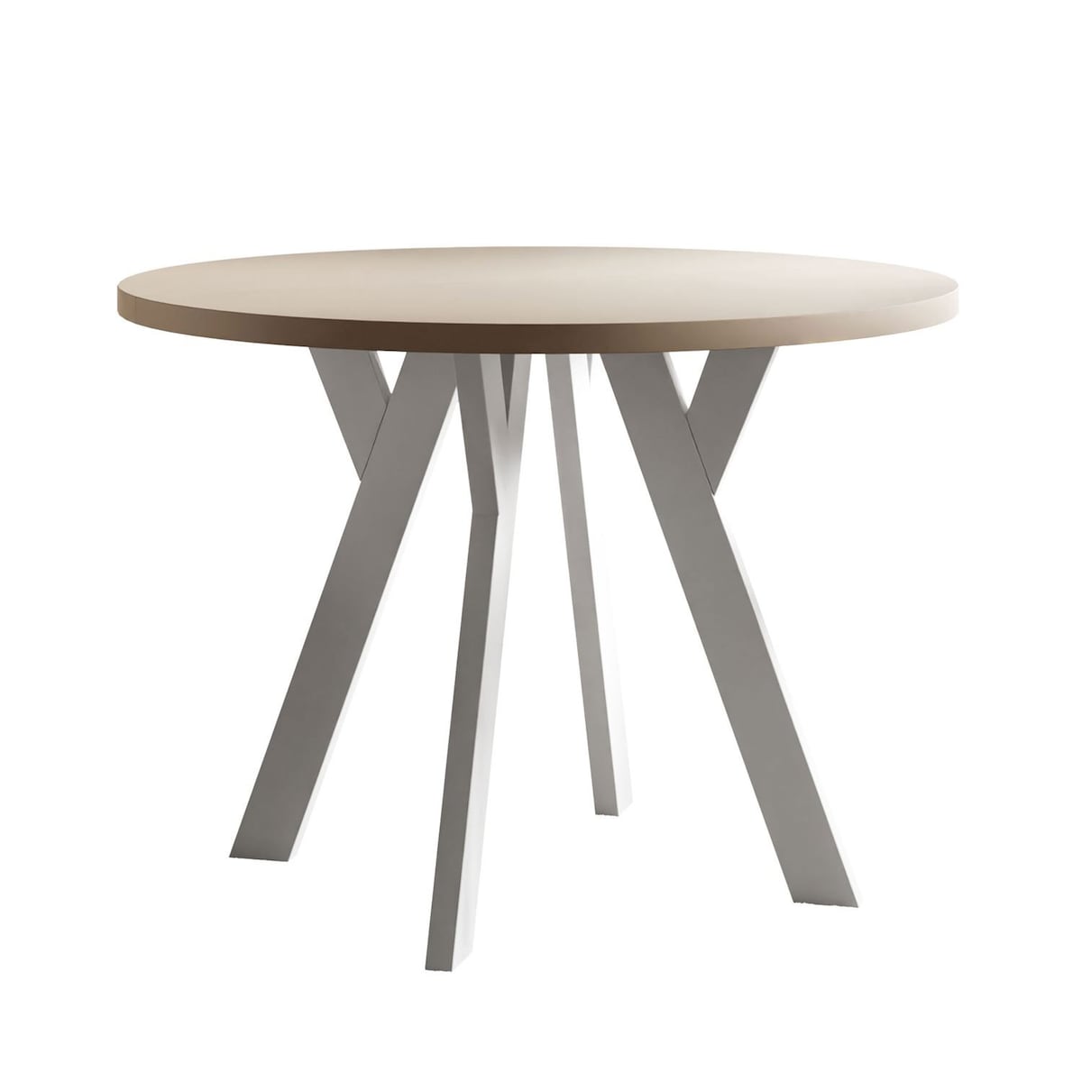 Okrągły stół rozkładany VOLTA MATT, nogi białe, blat kaszmir