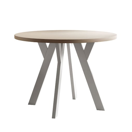 Okrągły stół rozkładany VOLTA MATT, nogi białe, blat kaszmir