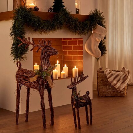 Dekoracja świąteczna - jelonek z gałązek 94 cm