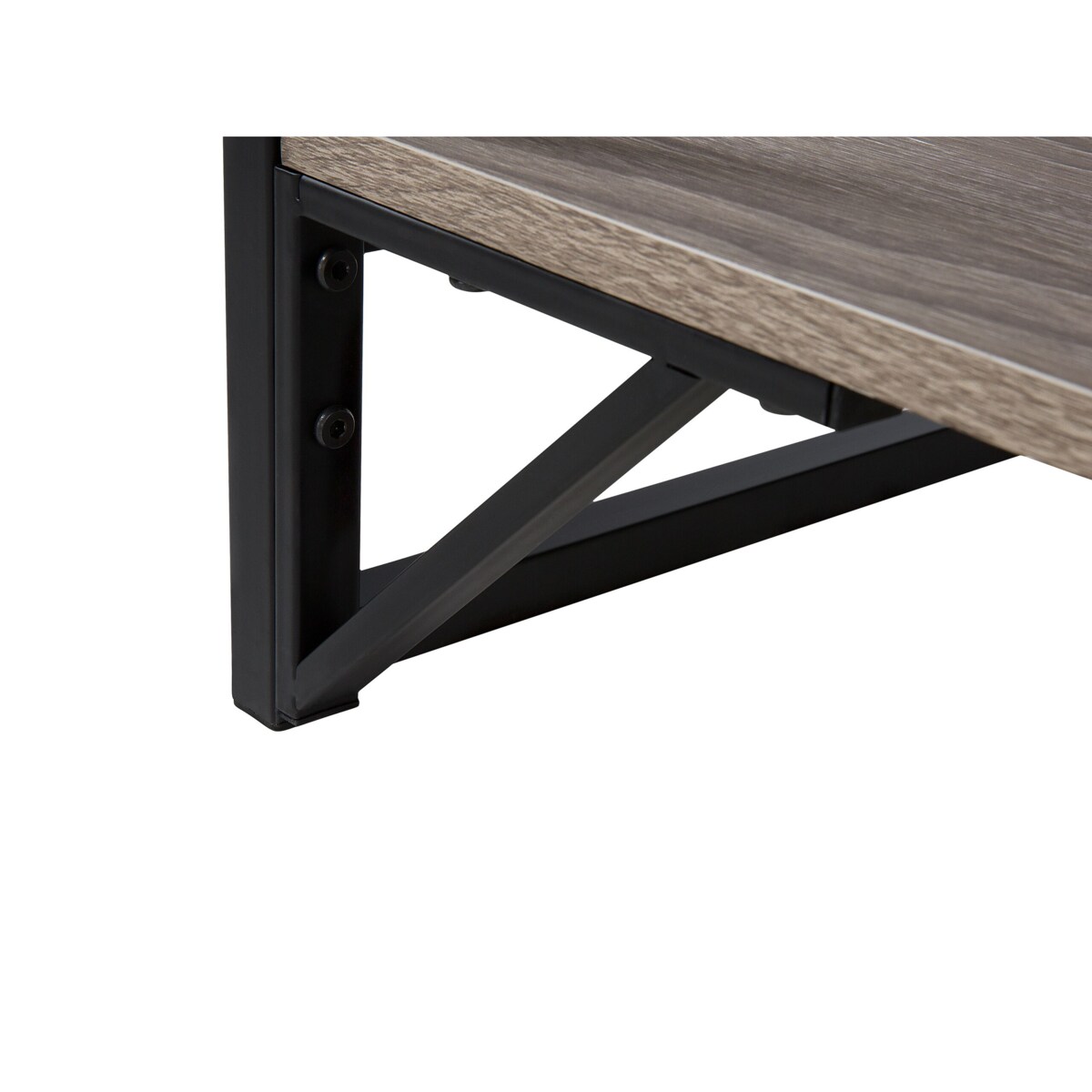 Stolik kawowy brązowoszare drewno z czarnym BOLTON