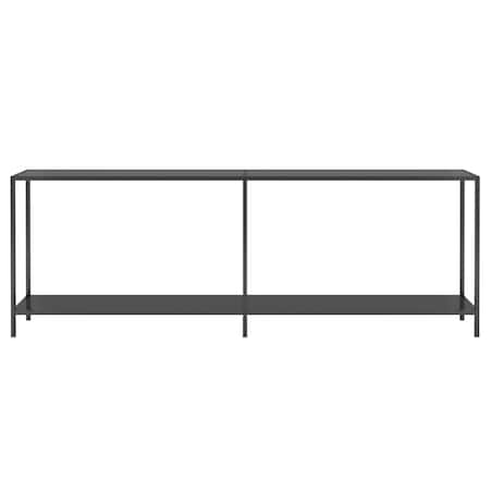 vidaXL Stolik konsolowy, czarny, 220x35x75,5 cm, szkło hartowane