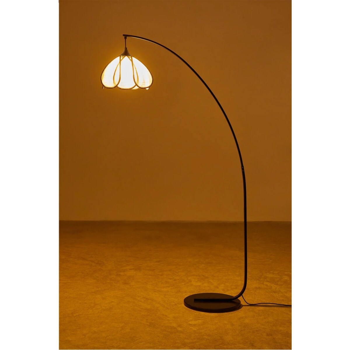 Lampa podłogowa Vidson z metalu i lnu 160 cm