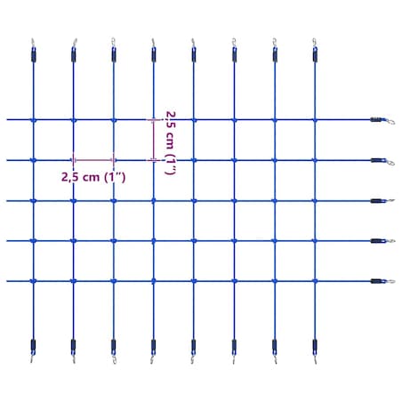 vidaXL Siatka do wspinania, 200x150 cm, niebieska