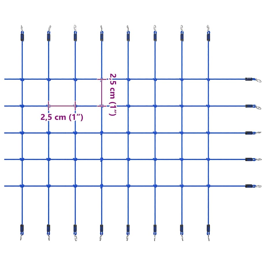 vidaXL Siatka do wspinania, 200x150 cm, niebieska