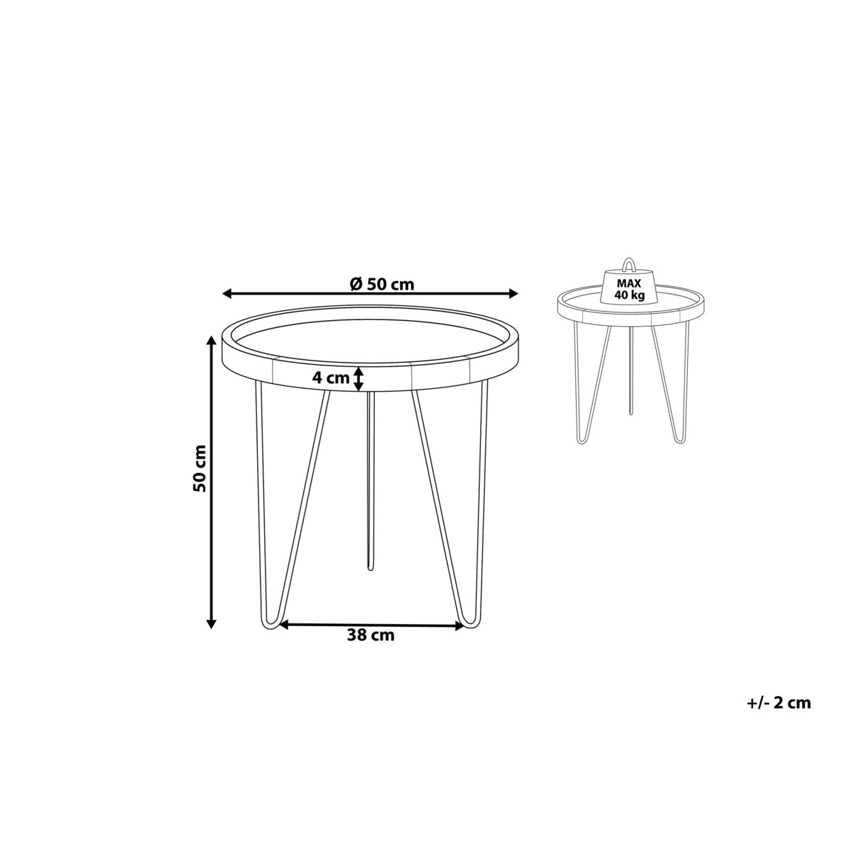 Stolik pomocniczy drewniany ciemny BONDISS