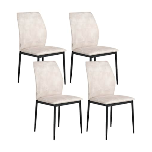 Zestaw 4 krzeseł do jadalni ROCHEPORT Jasnobeżowy