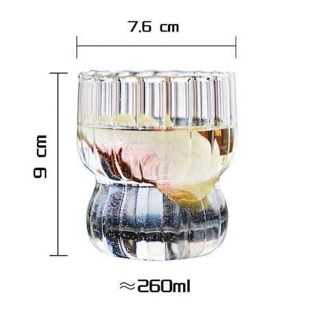 Szklanka ryflowana, puchar z falowanymi ściankami 260 ml 1szt SZK51