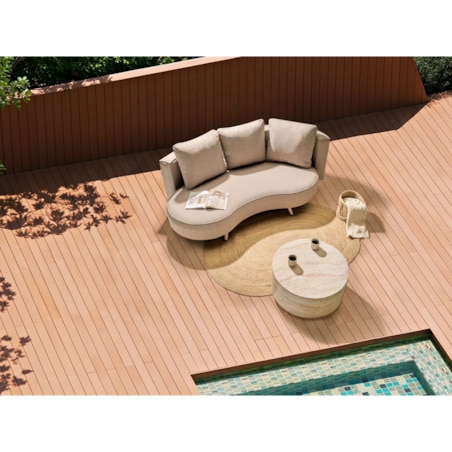Sofa ogrodowa dla 3 osób PARORI Prawostronny Beżowy