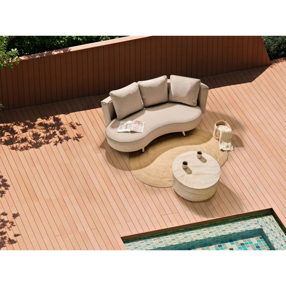 Sofa ogrodowa dla 3 osób PARORI Prawostronny Beżowy
