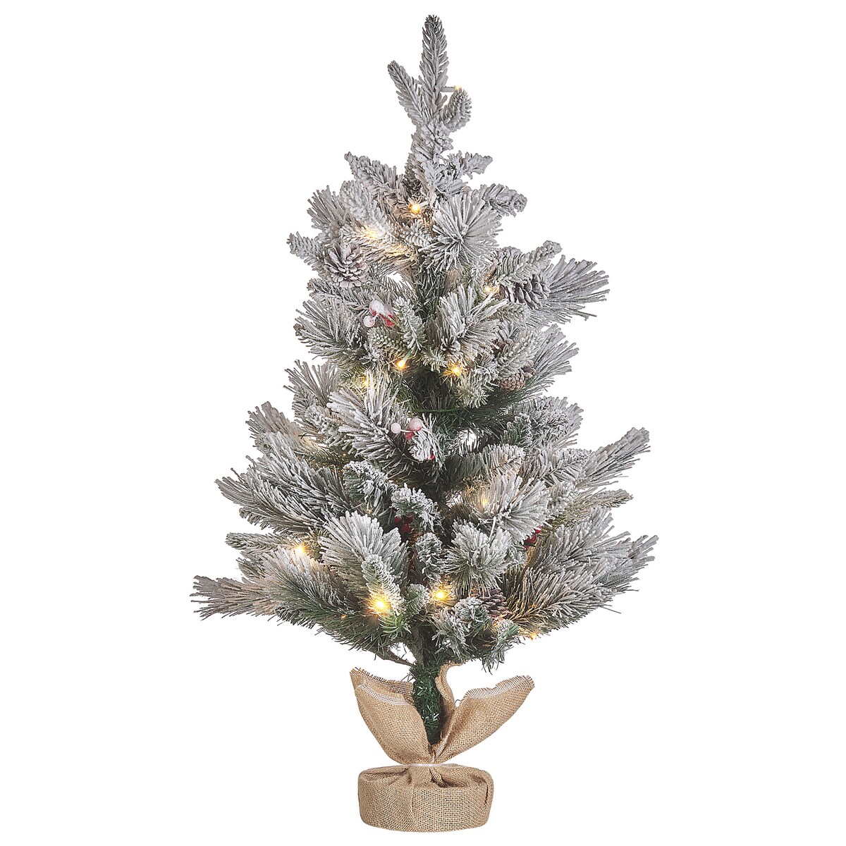 Ośnieżona sztuczna choinka świąteczna LED MALIGNE 90 cm Biały