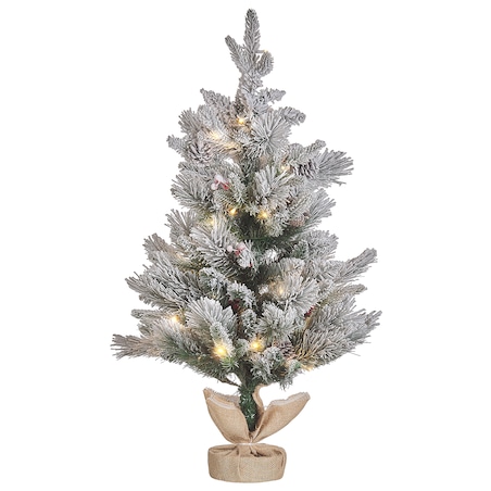 Ośnieżona sztuczna choinka świąteczna LED MALIGNE 90 cm Biały